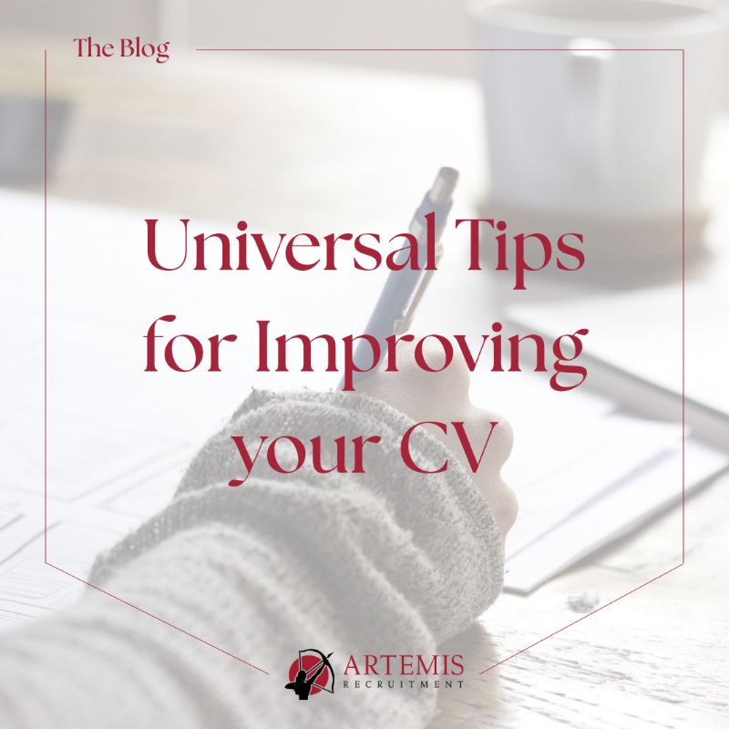 Image representing Universal Tips for Improving your CV from Artemis Recruitment Consultants